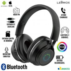 Headphone Bluetooth LEF-1038 Lehmox - Preto